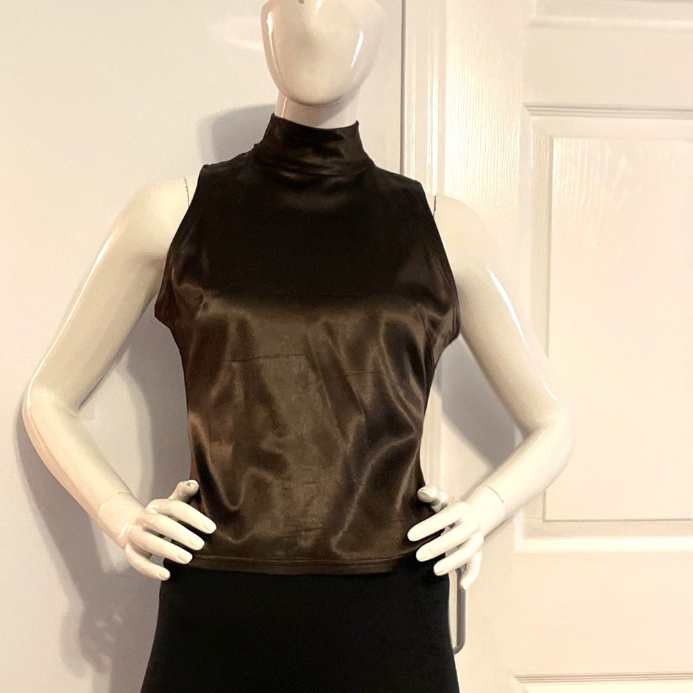 [Valentino] Brown Sleeveless Turtleneck